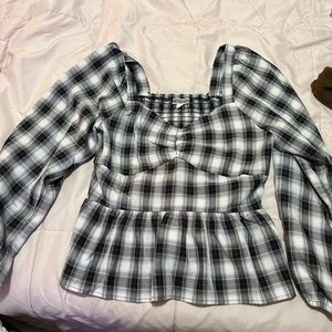 Peplum plaid top